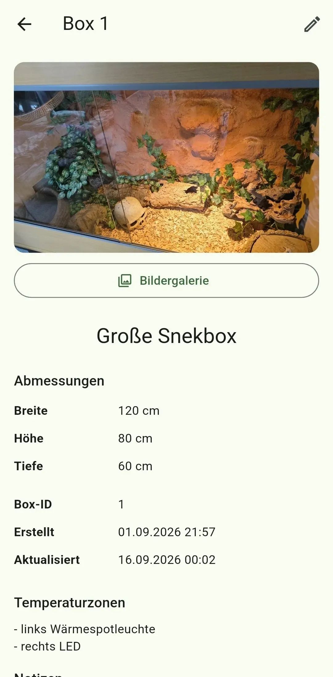 Detailansicht einer Box